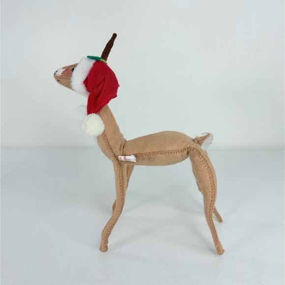 Vtg 1970 Annalee Reindeer Mobilitee Standing Posable With Santa Hat Christmas - Picture 4 of 11